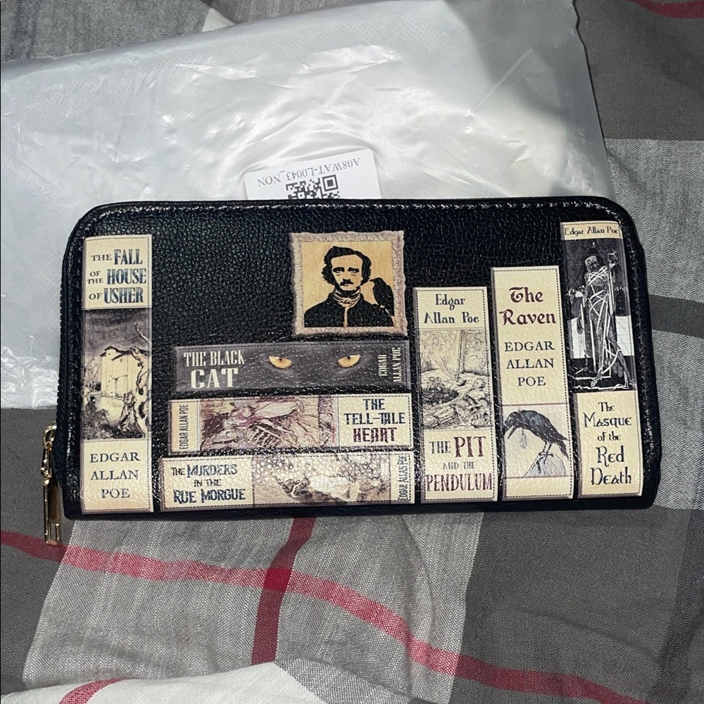 Edgar Allan Poe Themed Black Wallet